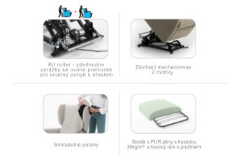 Relaxační TV křeslo Rita s elektrickým polohováním - ušák