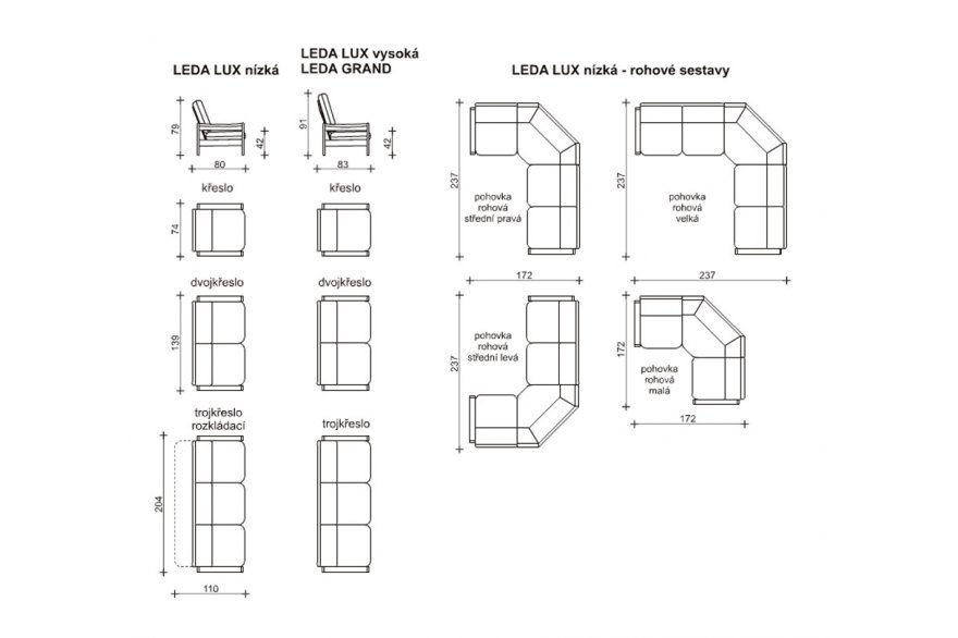 Sedací souprava Leda Lux