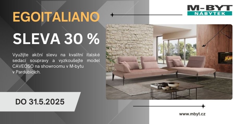 Využijte v květnu akční cenu na italské sedací soupravy Egoitaliano